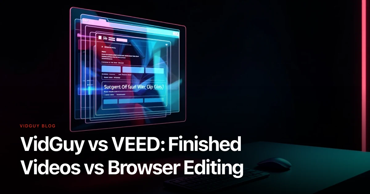 VidGuy vs VEED: Finished Videos vs Browser Editing