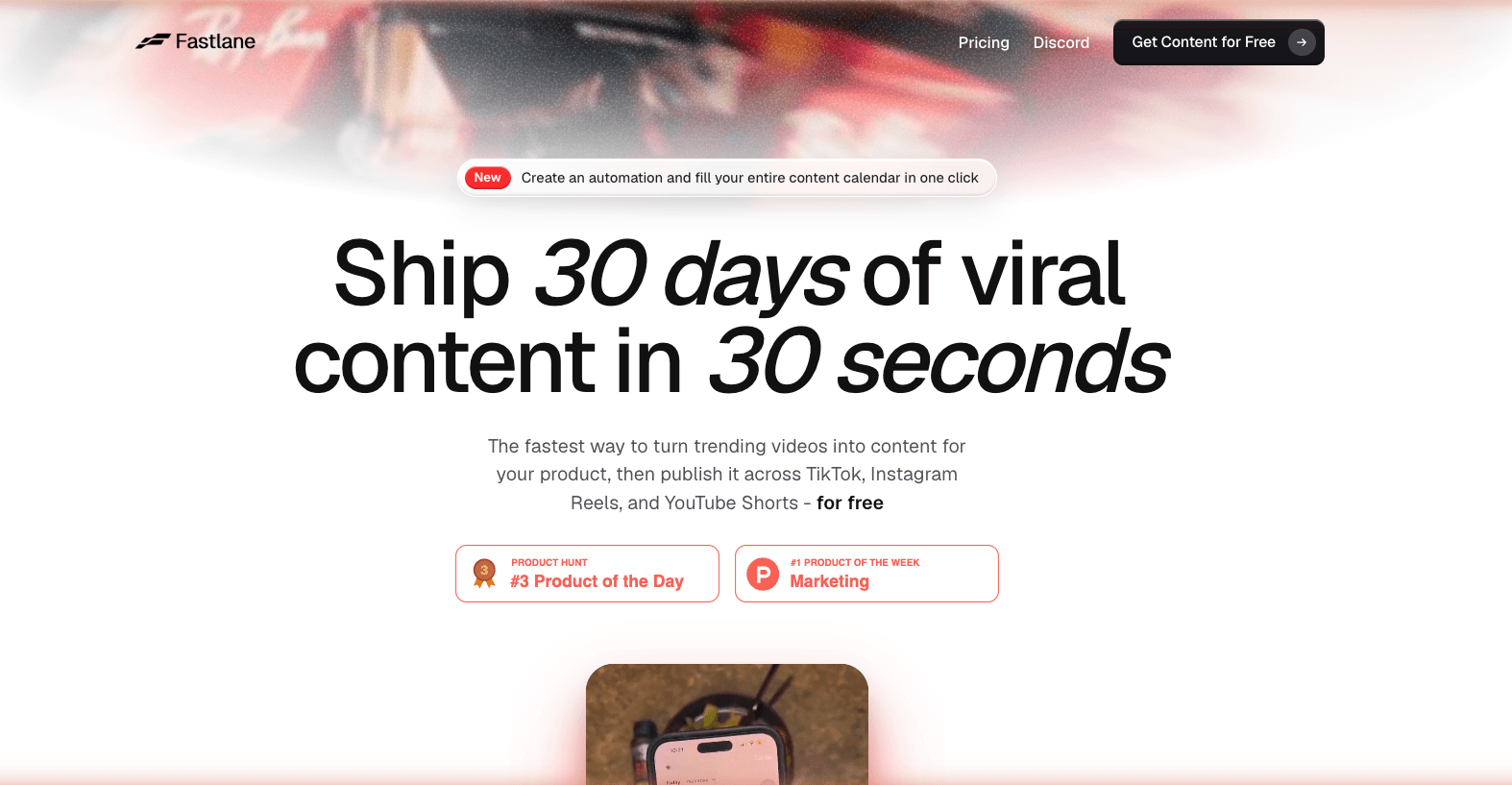 Fastlane homepage screenshot