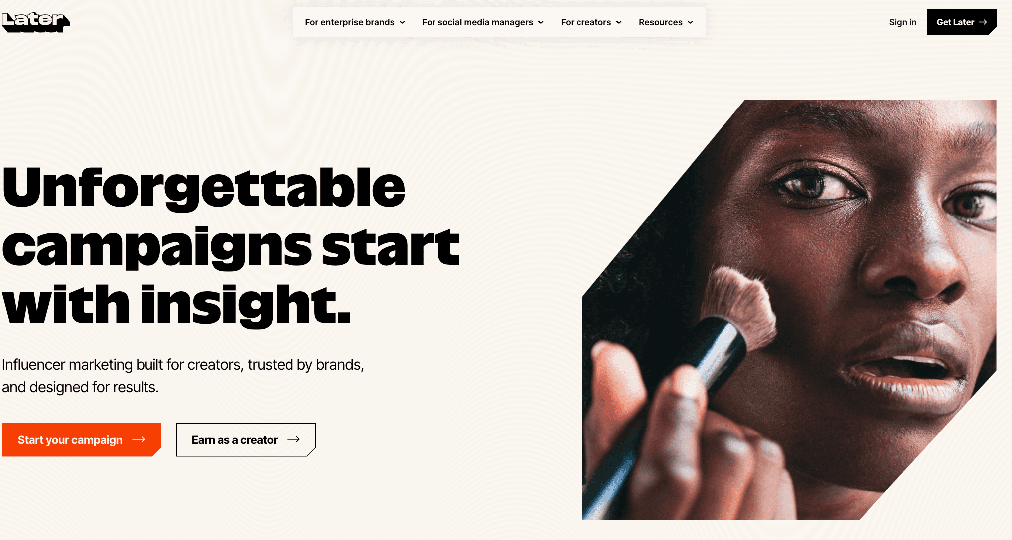 Later homepage screenshot