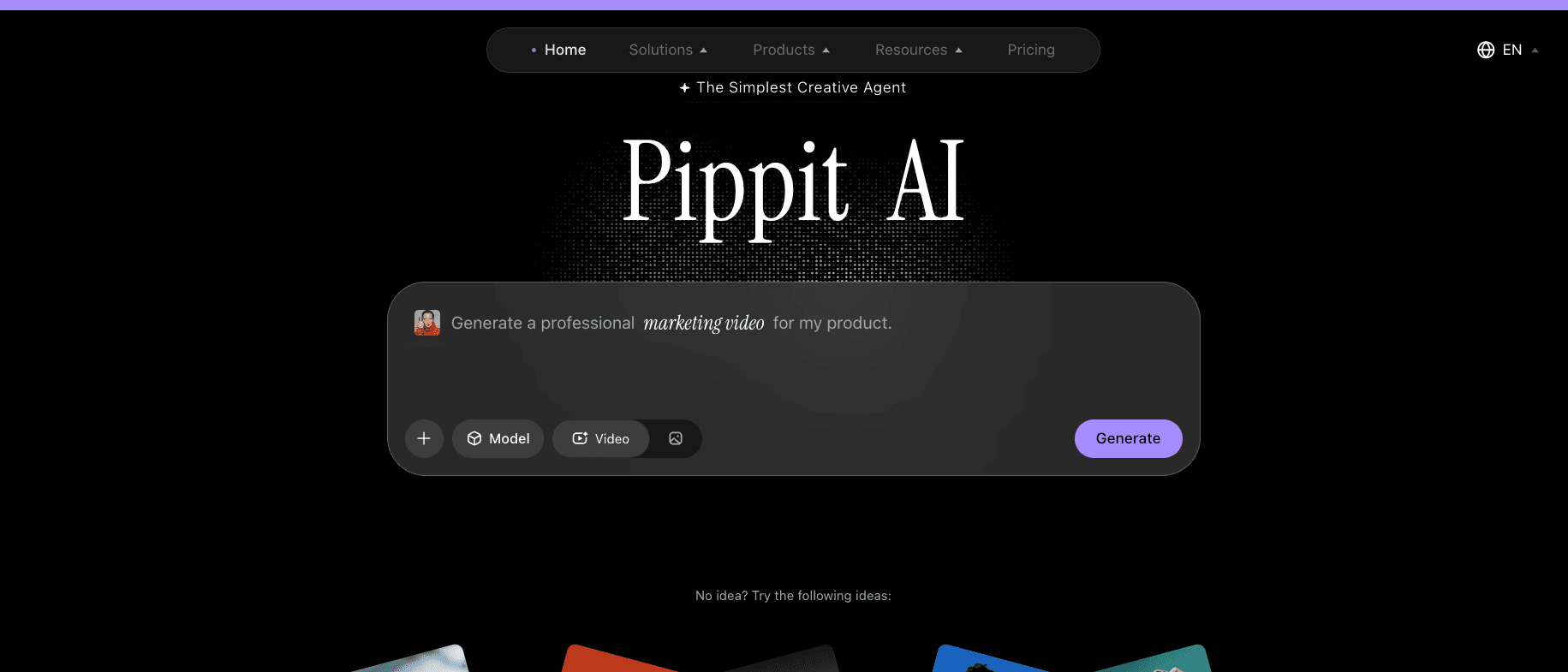 Pippit (CapCut) homepage screenshot