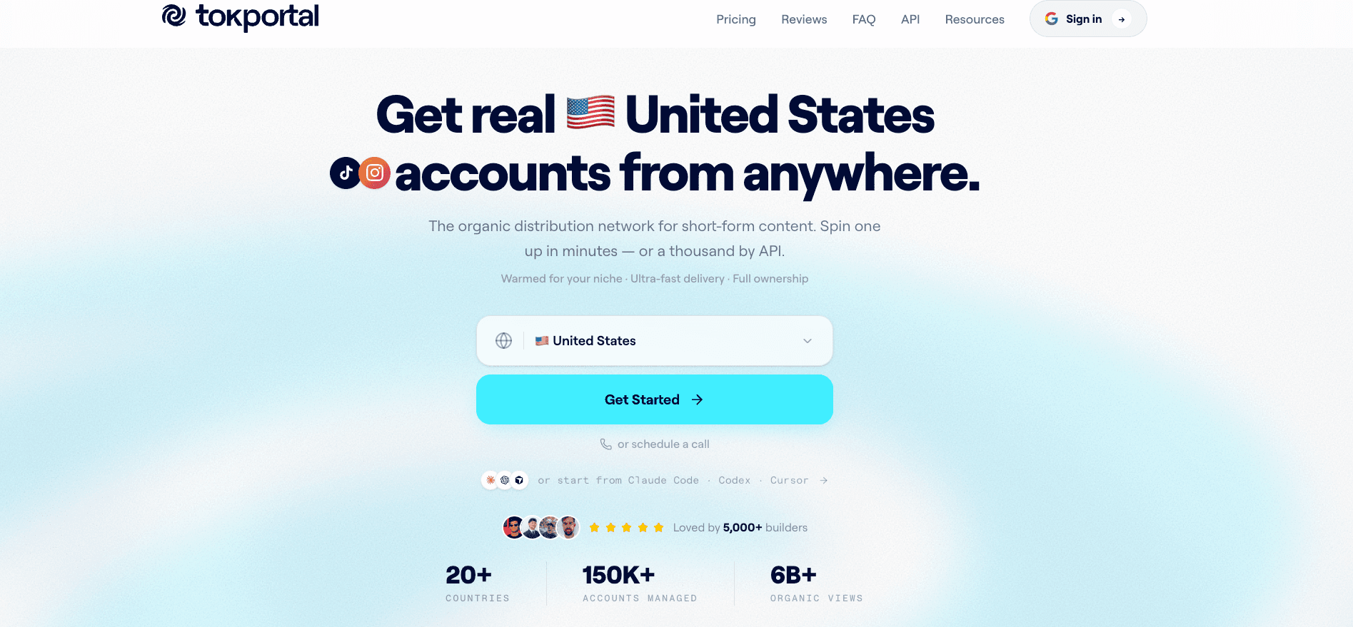 TokPortal homepage screenshot