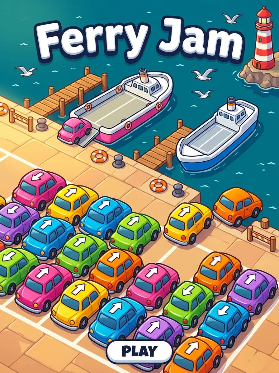 Ferry Jam, a puzzle game made with VidGuy
