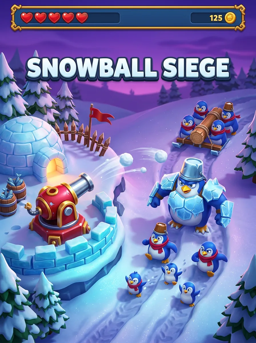 Snowball Siege, a shooter game made with VidGuy