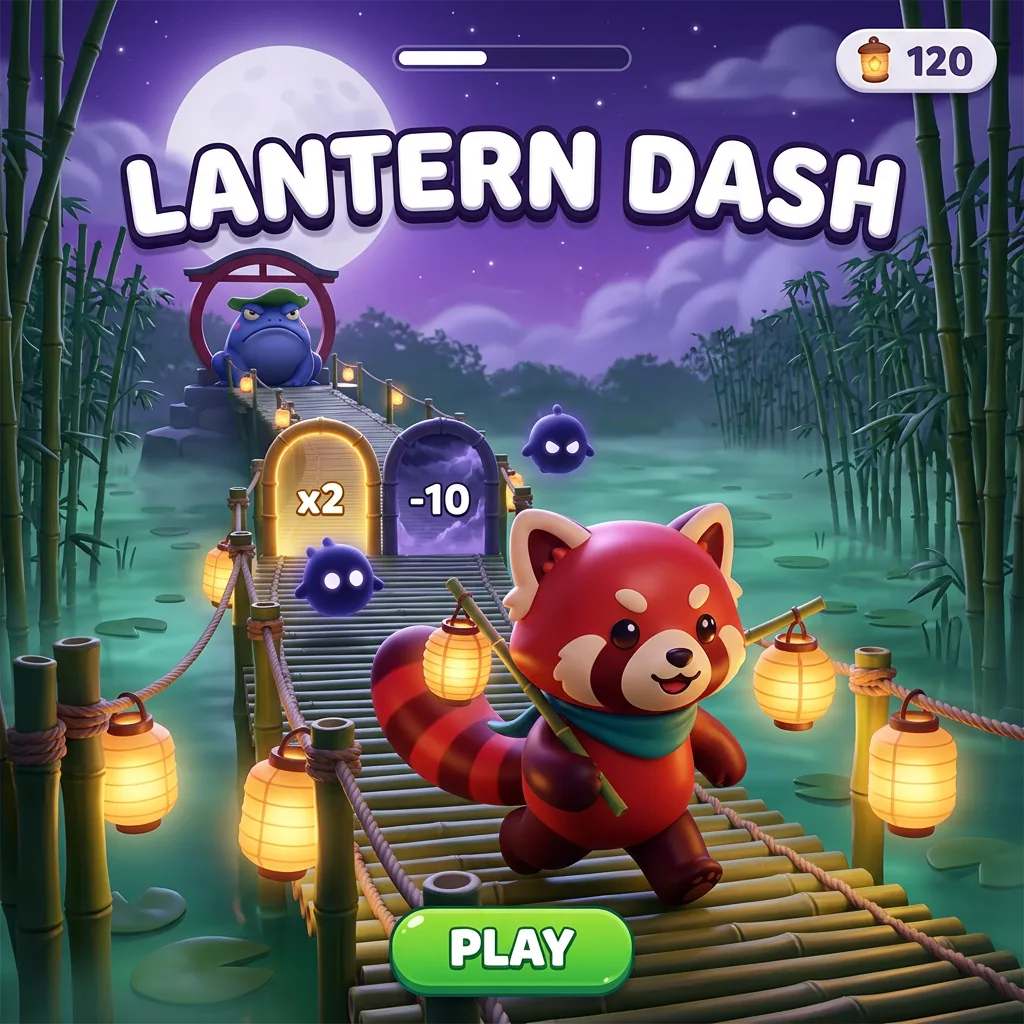 Lantern Dash, a runner game made with VidGuy