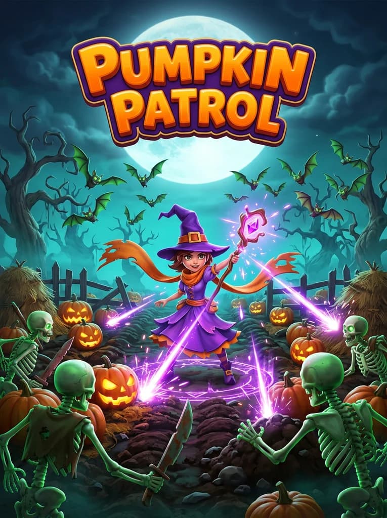 Pumpkin Patrol, a playable game made with VidGuy